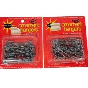 NWT Vintage Brite Star Ornament Hangers for Long Needle Trees‎ Set of 2 E58